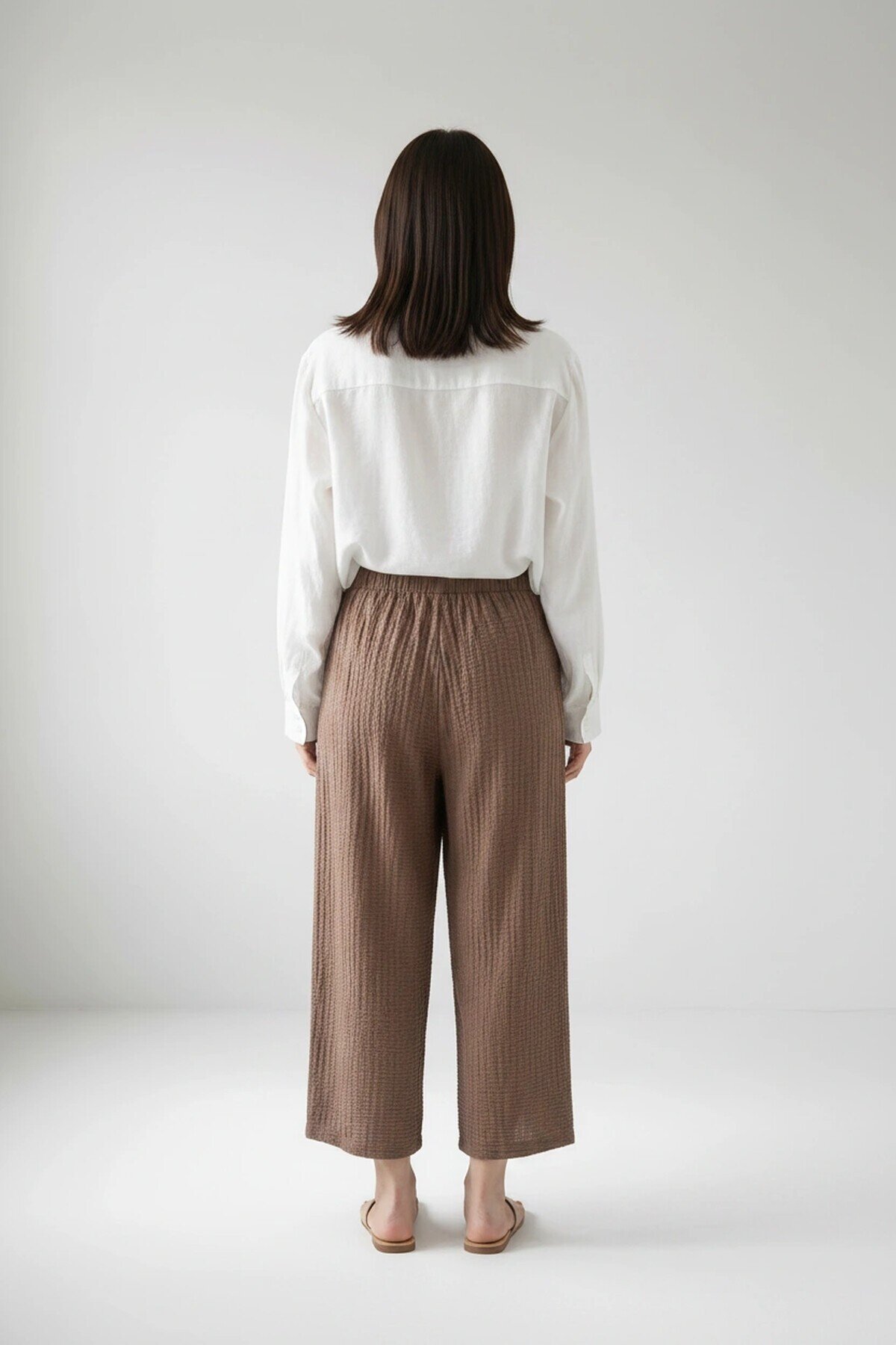 2234 Beli Lastikli Pantolon Kahve