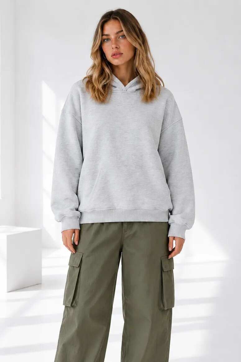 25122 Beli Lastikli Kapüşonlu Sweat Karmelanj