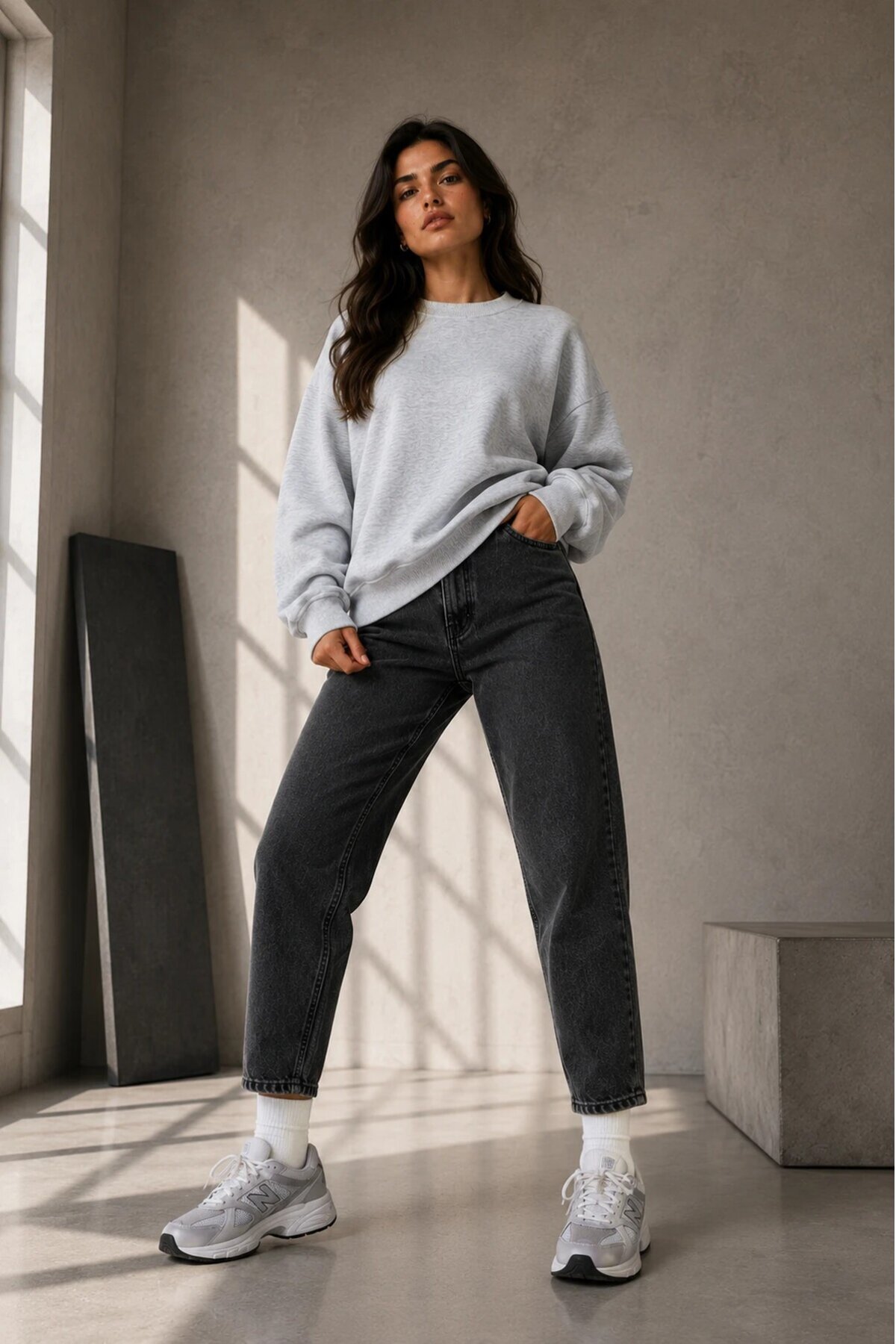 2513 Üç İplik Bisiklet Yaka Sweatshirt Karmelanj