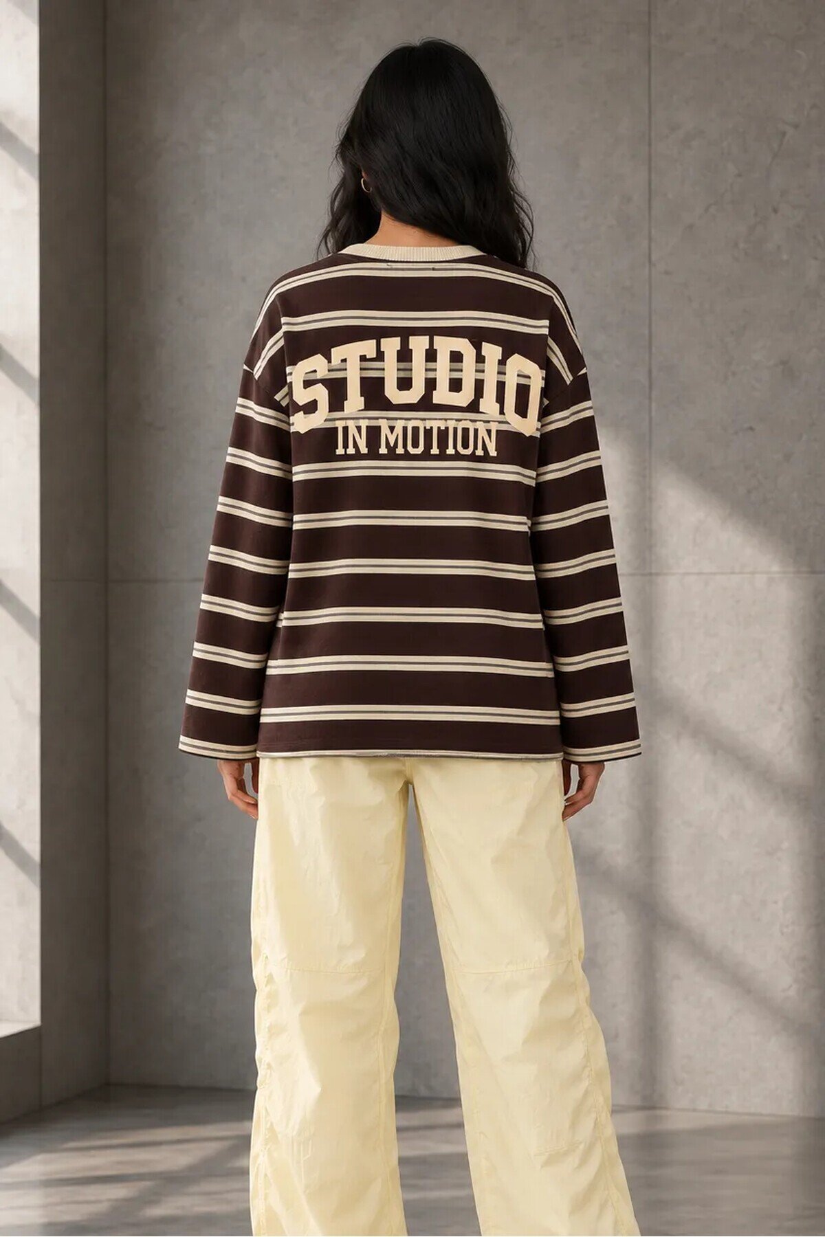 MB9611 Baskılı Uzun Kollu T-shirt Mürdüm