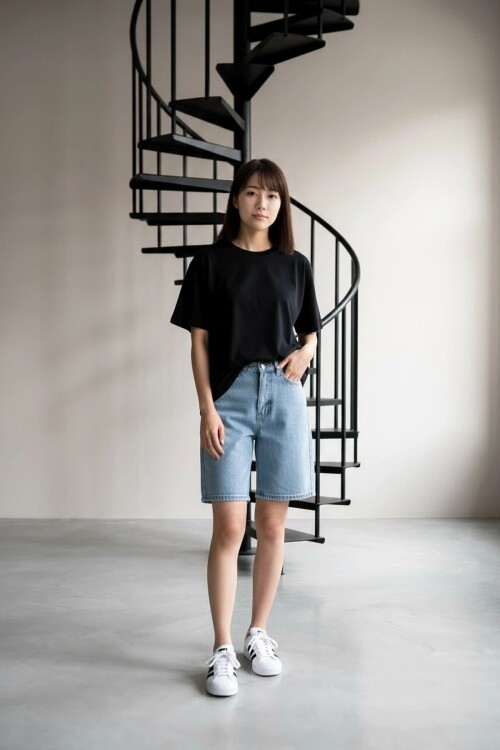 25952 Bisiklet Yaka Modal Tshirt Siyah