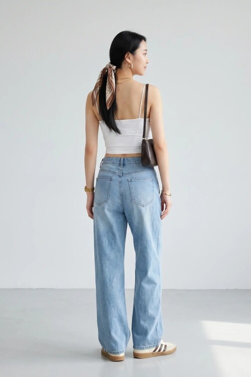 5053 Askılı Pedli Crop Ekru