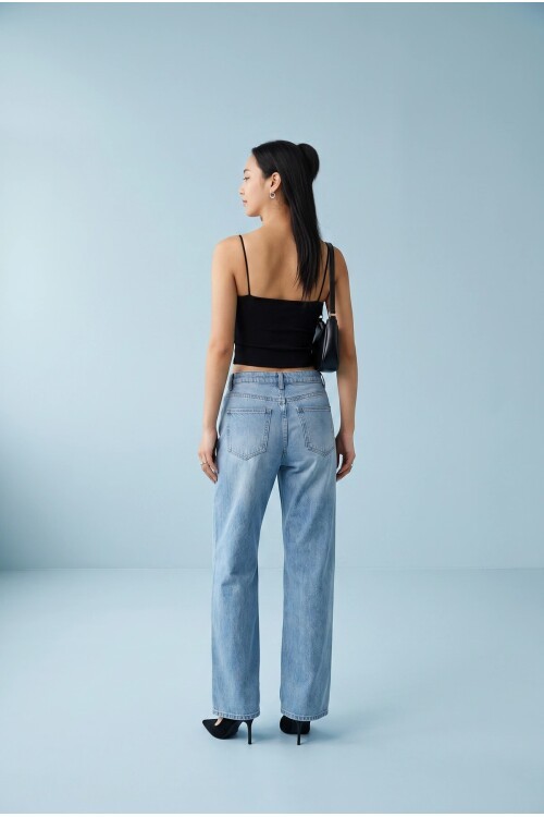 5053 Askılı Pedli Crop Siyah