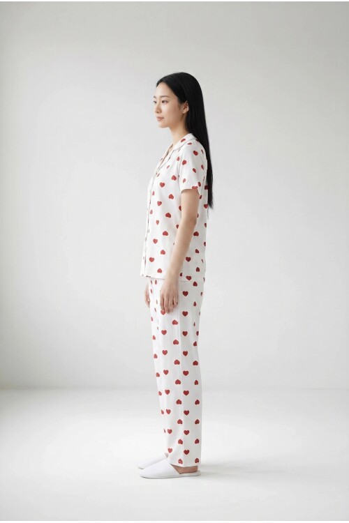 5403 Kalpli Pijama Takımı Beyaz