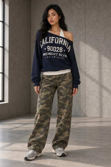 4829 Kaşkorse Çıkmalı Sweat Lacivert