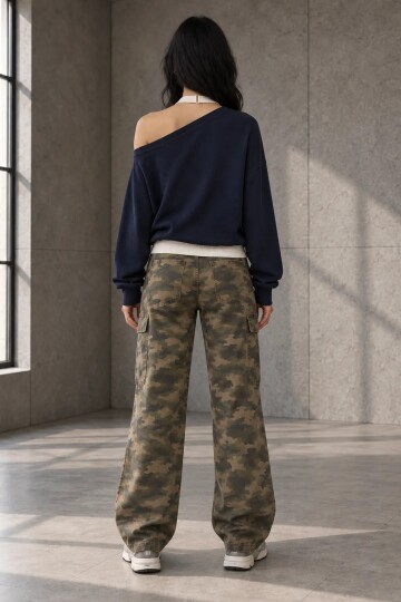 4829 Kaşkorse Çıkmalı Sweat Lacivert
