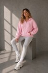 2501 Fermuarlı Kapüşonlu Sweatshirt Pembe