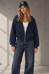 2503 Kapüşonlu Fermuarlı Sweatshirt Lacivert
