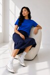 25503 Bisiklet Yaka Tshirt Mavi