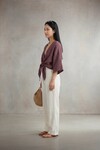 2783 Önü Bağlamalı Kısa Kimono Mürdüm