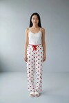 4522 Desenli Pijama Altı Beyaz