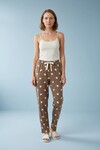 4522 Desenli Pijama Altı Vizon
